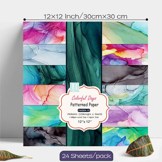 YASMEN Scrapbook Paper Pad 12x12, Marble Patterned Cardstock Paper Pads, Single-Sided Decopodge Paper, DIY Decorative Craft Paper, Scrapbooking Junk Journal Gift Card Making Supplies - 24Sheet - Crafty Corner