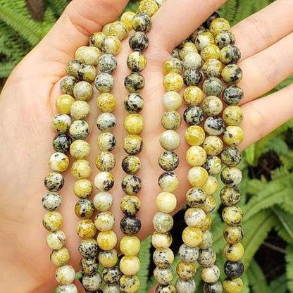 90pcs Adabele Natural Yellow Turquoise Healing Gemstone 4mm (0.16 inch) Small Round Beads Gem Stone Spacer for Craft Jewelry Making GF13-4