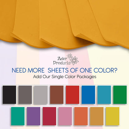 Mustard EVA Foam Sheets for Crafts, 9 x 12 Inch, 2mm Thickness – Ideal for DIY Arts and Crafts, Foam Paper for Kids, Cosplay and Costumes - 15 Pack - Crafty Corner