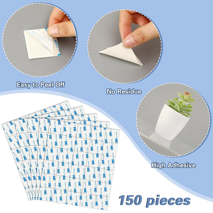UPINS 150Pack Double Sided Foam Tape Strong Sticky Double Sided Foam Pads for Crafts Self-Adhesive Mounting Foam Tape Heavy Duty for Home Wall Decor 40 * 40 * 2mm