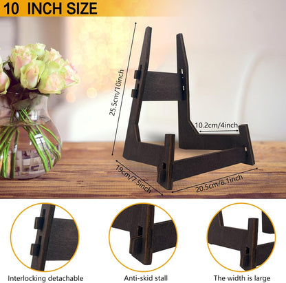 10 Inch Wooden Plate Stand - Easel & Book Display Stand