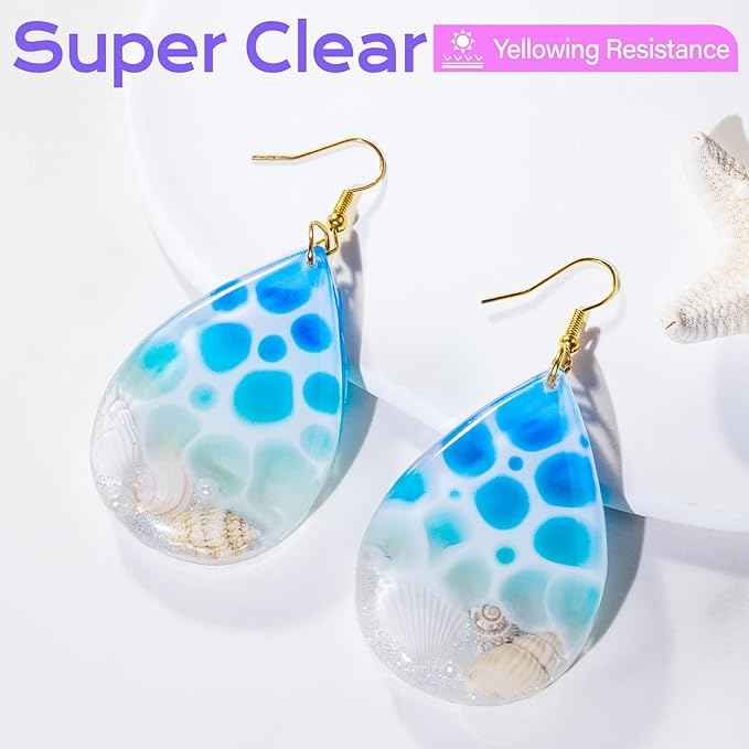 100g UV Resin kit -Super Clear, Hard Premixed and Fast Curing for Jewelry Making, Mold DIY Craft Decoration, Coating