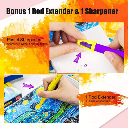 Oil Pastels,24+1 Assorted Colors+1 Sharpener and 1 Pastel Holder, Oil Pastels for Kids Indoor Activities At Home,Non-Toxic Oil Pastel Crayons for Artist Students Smooth Painting and Drawing