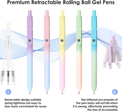 Gel Pens, 11pcs 0.5mm Gel Pens Cute Black Ink Fine Point Pens With Smooth Writing, Quick Dry Pens For Journaling,Teacher Work Desk Accessories Office School Supplies for Men Women Student