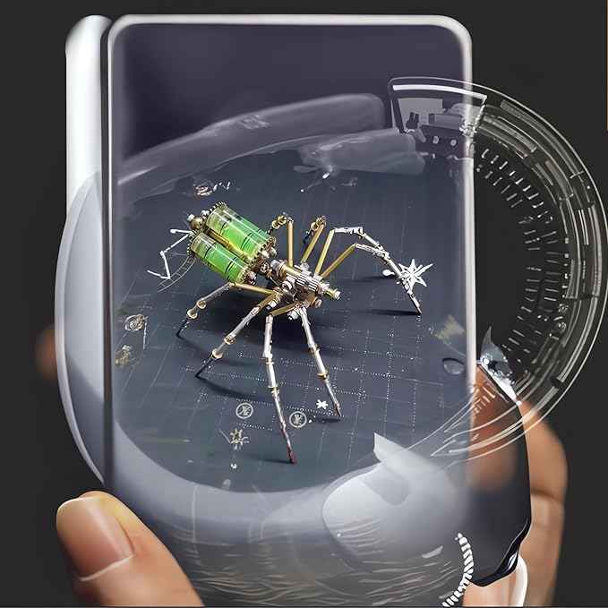Mechanical Metal DIY 3D Insect Brass Puzzle Model Kits Puzzle for Adults, Steampunk Electric Mechanical, Assembly DIY Gift Craft Hobby for Men for Family and Friends(Gatling Spider)