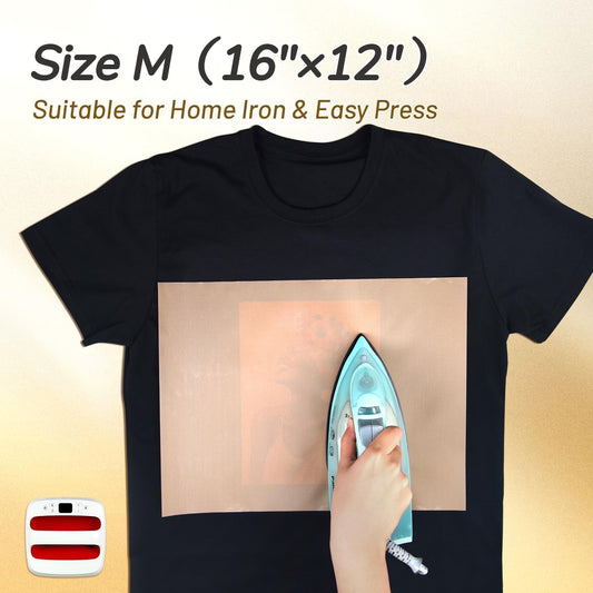 TransOurDream 5 Pack PTFE Teflon Sheets M Size 16 x 12" Ironing Protecter and Sublimation Paper Heat Transfer Paper Reusable Heat Resistant Craft Mat