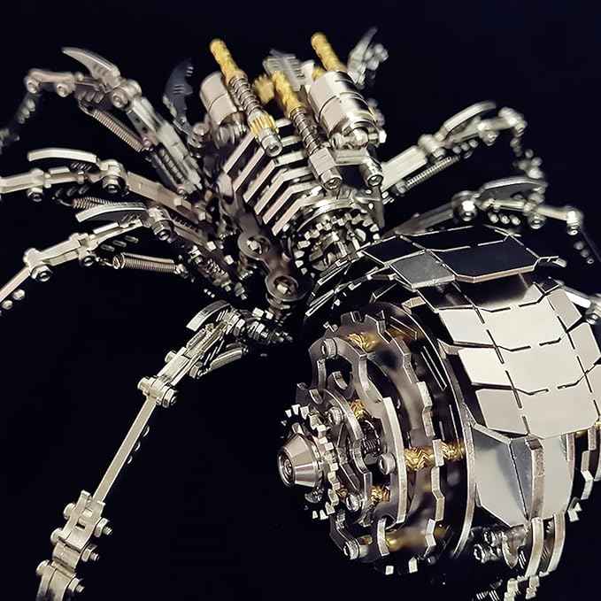 3D Metal Puzzle Mechanical Spider Model Kits, 203 Pieces 3D Stainless Steel Puzzle Jigsaw DIY Assembly Steampunk Metal Model Kits