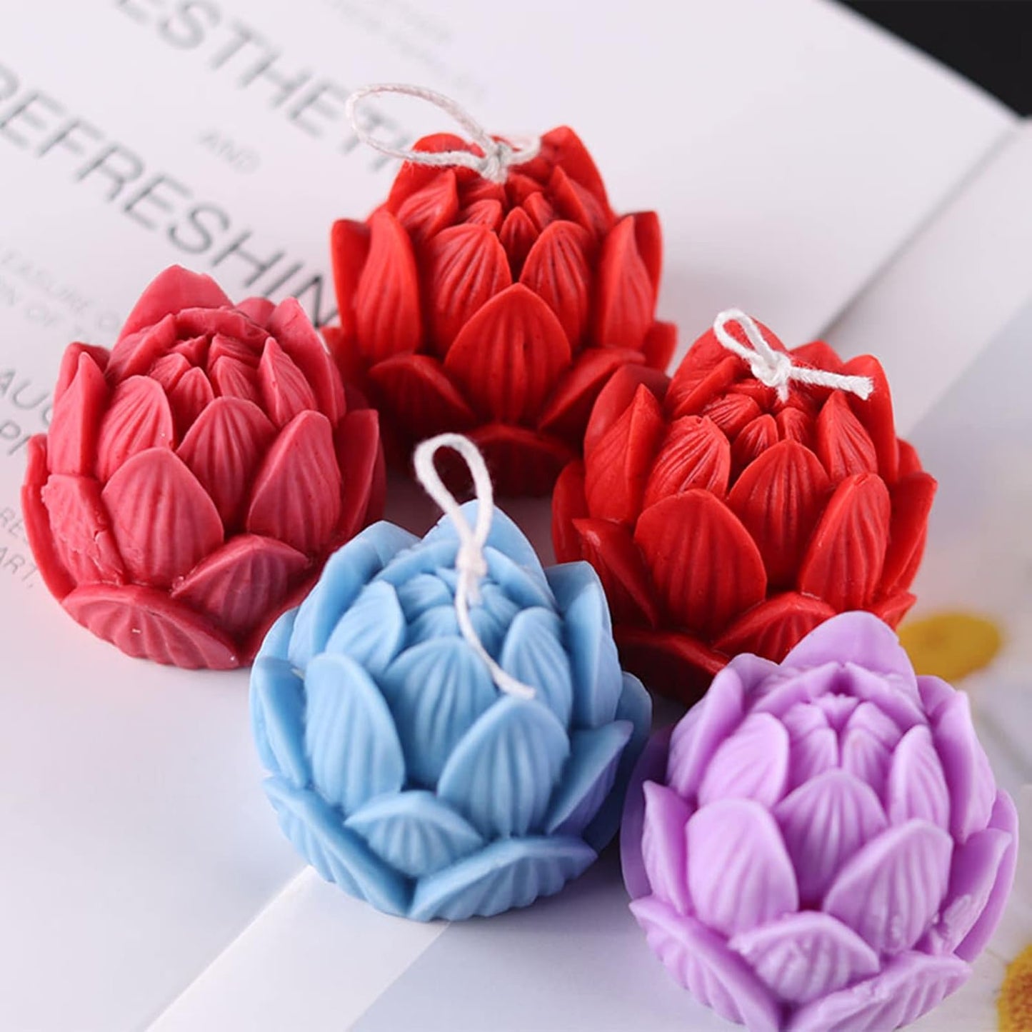 Lotus Flower Silicone Soap Mold Candle Mold Fondant Chocolate Cake Candy Mould Resin Clay Baking Pastry Tools