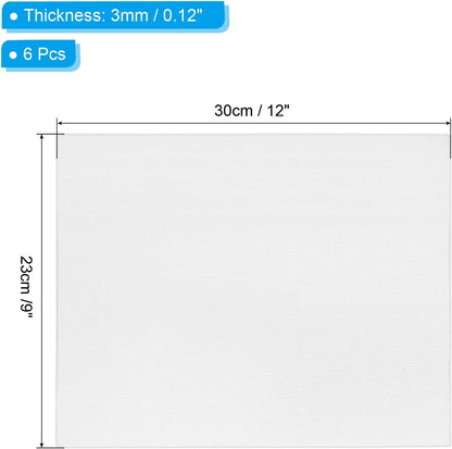 PATIKIL 9x12 Canvas Boards for Painting, 6 Pack 100% Cotton Square Triple Primed Stretched Blank Art Canvas Panel Bulk Thin for Acrylic, Oil, Tempera Paints, White