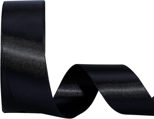 LaRibbons Black Satin Ribbon 1 1/2 Inch 50 Yards Double Faced Red Silk Ribbon for Flower Bouquet Crafts Gift Wrapping Bow Christmas Decoration - Crafty Corner