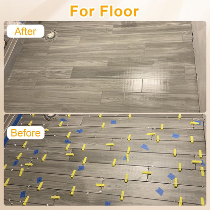 Storystore Tile Leveling System with Tile Pliers and Hammer - 300 Piece Tile Spacers Clips and 100 Piece Reusable Wedges, 1/8 Inch Tile Installation Tools Kit