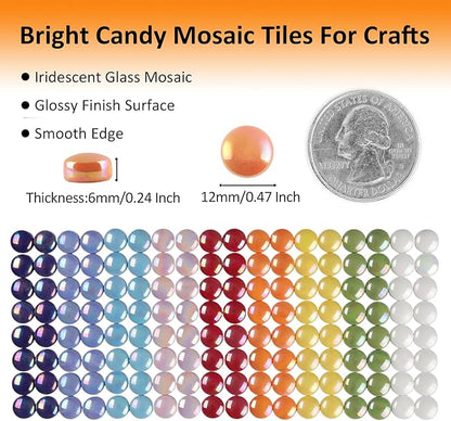 Artspac Iridescent Glass Mosaic Tiles for Crafts Bulk, 200g Mosaic Glass Pieces,Stained Mosaic Craft Supplies for Garden Christmas Ornaments,Mosaic DIY Art Kit