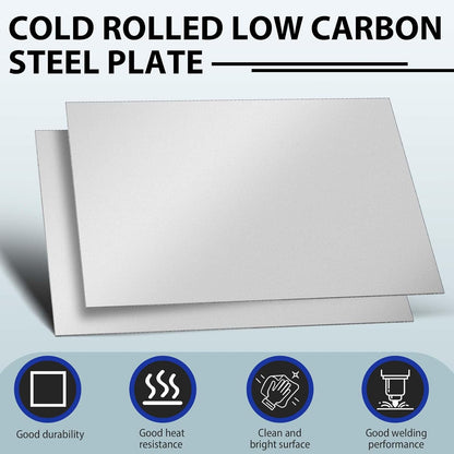 1pcs 16 Gauge 12 x 18 Inch Metal Steel Sheet Steel Plate Mild Carbon Cold Rolled Square Weldable Metal Panels for Outside Industrial DIY Use Projects Weld Accessories
