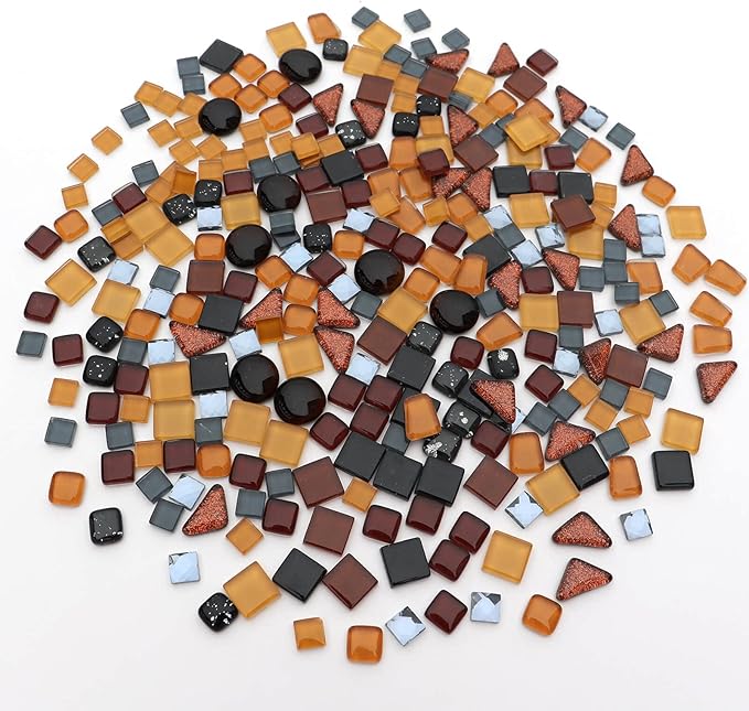 LITMIND Assorted Black Irregular Crystal Mosaic Tiles, 9oz Value Pack - Perfect for Art Crafts, Mosaic Making Projects, Home Decor, and More