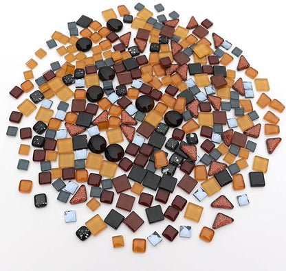 LITMIND Assorted Black Irregular Crystal Mosaic Tiles, 9oz Value Pack - Perfect for Art Crafts, Mosaic Making Projects, Home Decor, and More