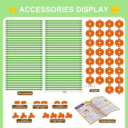Fort Building Kit for Kids,STEM Construction Toys, Educational Gift for 3 4 5 6 7 8 9 10 11 12 Years Old Boys and Girls,Ultimate Creative Set for Indoor & Outdoors Activity,140 Pcs,Orange