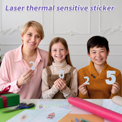 20 Sheets Printable Holographic Sticker Paper,11 x 8.5 Inches Printable Waterproof Paper Rainbow Vinyl Sticker Paper for Inkjet or Laser Printer（Laser oblique light column）