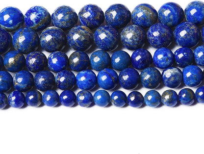 8mm 90PCS AAA+ Natural Lapis Lazuli Gemstone Beads Round Loose Stone Beads for Jewelry Making DIY Bracelets Necklace Earrings 32" 2 Strands