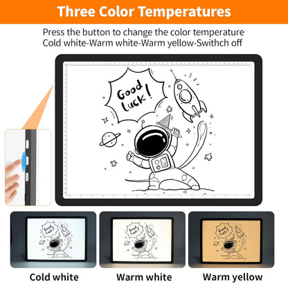 Elice Magnetic A3 Light Board with Bag for Diamond Painting, Tracing LED Light Box with Side Buttons, Super Bright Diamond Art Light Pad, Light Table for Drawing, Sketching, Weeding Vinyl - Black