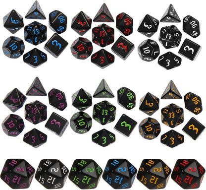 Yilloog Compatible with Dice Sets Bulk Polyhedral Dice with Drawstring Bag Multi Role Playing Table Game D4 D6 D8 D10 D% D12 D20 (418 Pcs,Assorted Style)
