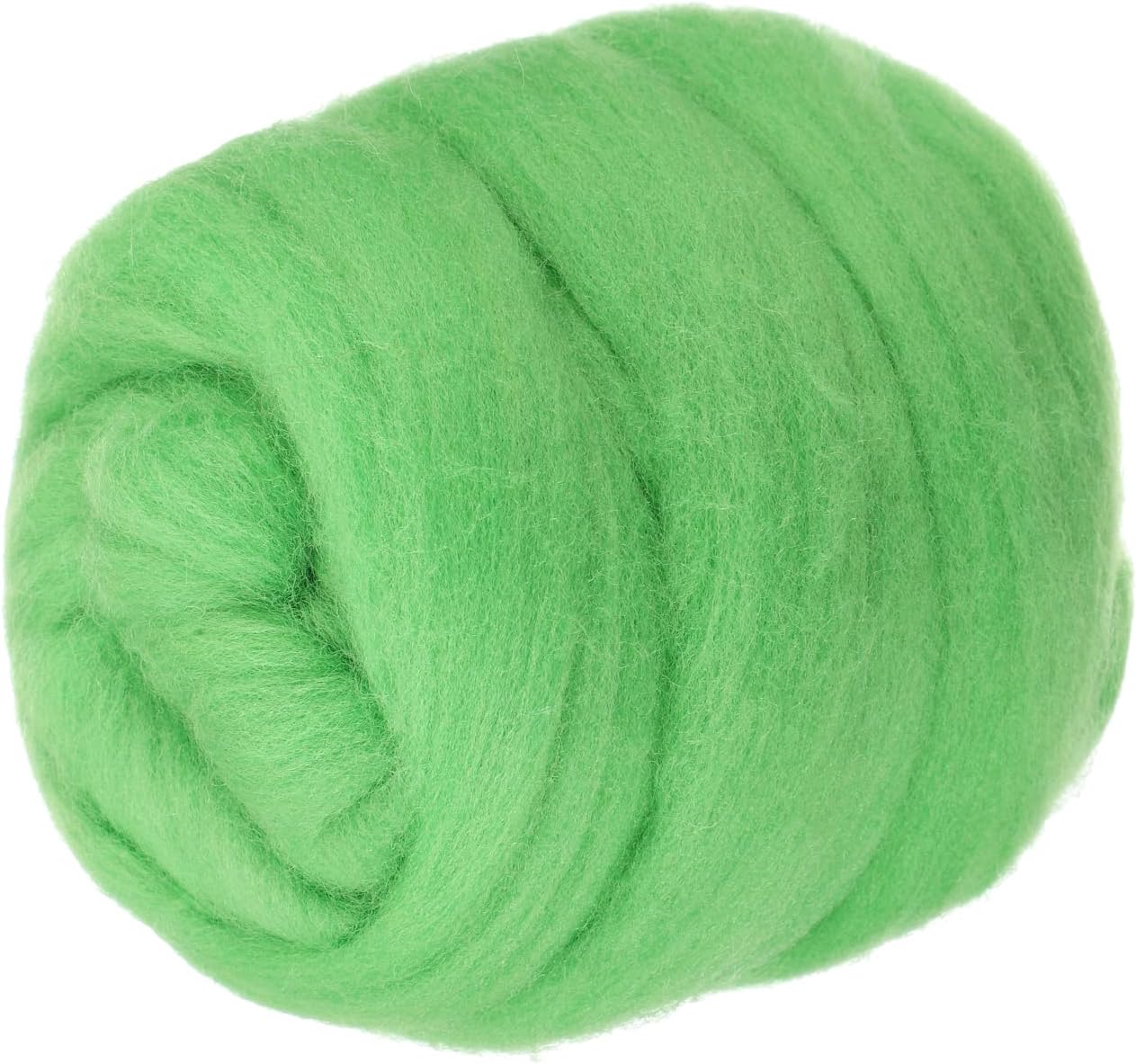 PATIKIL Wool Roving Yarn, 80G/2.82OZ Soft Felting Wool Pure Chunky Roving Yarn Bulk for Needle Felting Knitting Blanket Spinning Weaving DIY Craft, Light Grass Green