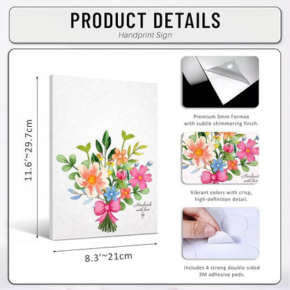 MIKAYENUS Happy Mother's Day Handprint Craft - First Mother's Day Craft Gifts From Kid To Mom - Hand Frint Crafts & Arts - DIY Flowers Handprint Gifts For Grandparents, Mom From Kid, Son, Daughter