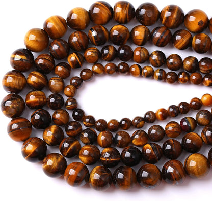 4mm 90pcs Natural Iron Yellow Tiger Eye Stone Beads for Jewelry Making Healing Energy Beads DIY Bracelet Necklace (4mm, Iron Yellow Tiger Eye Stone)