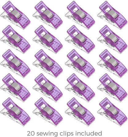 Rotary Cutter Set lavender - Quilting Kit incl. 45mm Fabric Cutter, 5 Replacement Blades, A3 Cutting Mat, Acrylic Ruler and Craft Clips - Ideal for Crafting, Sewing, Patchworking, Crochet & Knitting