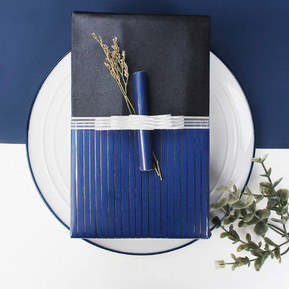 WRAPAHOLIC 30 Inch Navy Wrapping Paper - Jumbo Roll Gold and Navy Print with Cut Lines for Christmas, Birthday, Holiday, Father's Day, Baby Shower - 4 Rolls - 30 Inch x 120 Inch Per Roll