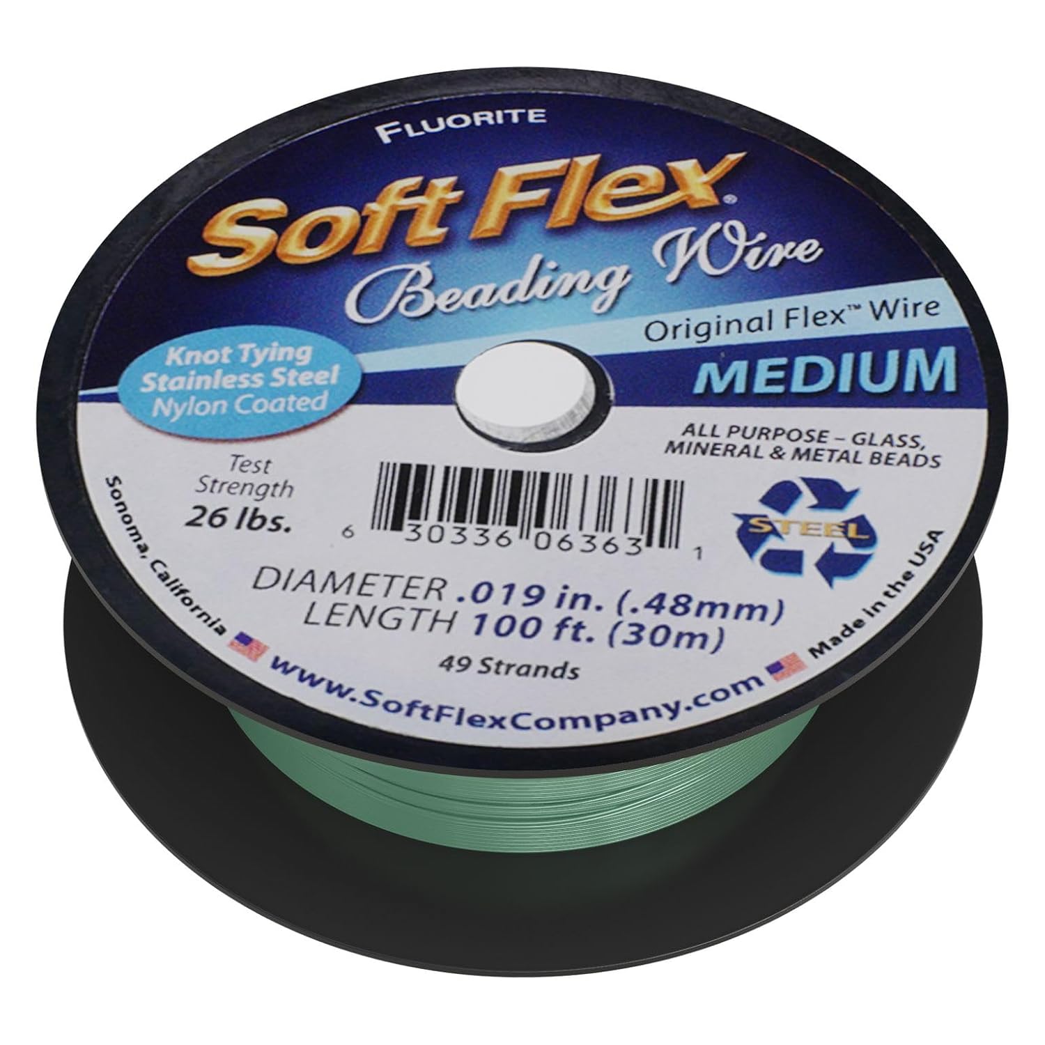 Soft Flex 49 Strand Beading Wire - Medium 0.19 Diameter - 100 Feet Nylon Design Wire - Crafty Corner