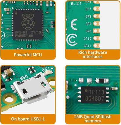 10pcs Raspberry pi pico Development Board with rp2040 Dual-core Cortex m0+ Processor, Supports c/c++/Python, 2mb Flash, spi/i2c/uart Interface