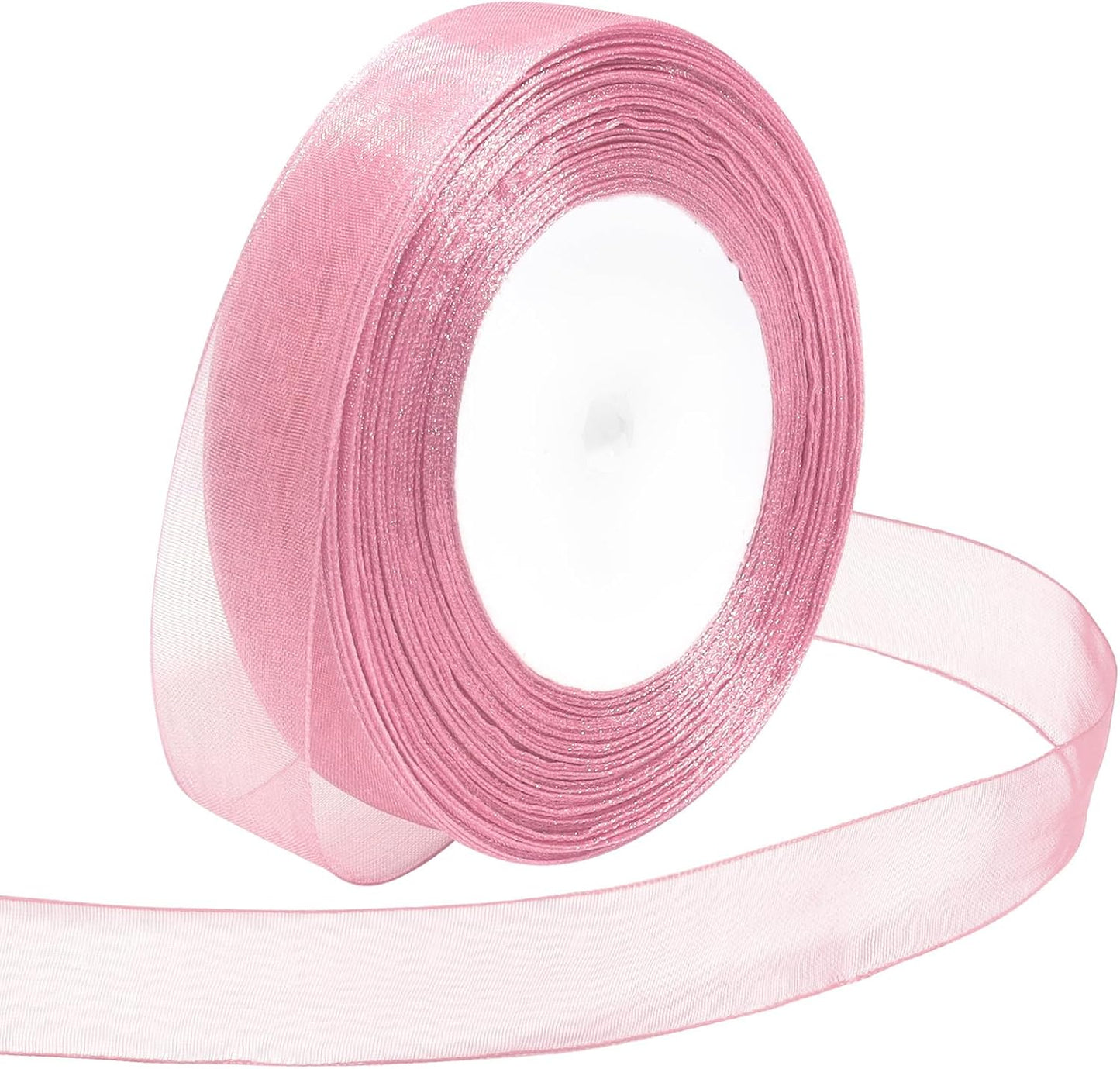 Ribbon for Gift Wrapping 3/4 inch Rose Gold Sheer Organza Ribbon for Flower Bouquet Tulle Thin Chiffon Ribbons for Wedding Invitations Christmas Halloween Presents Decorations Crafts 50 Yards - Crafty Corner