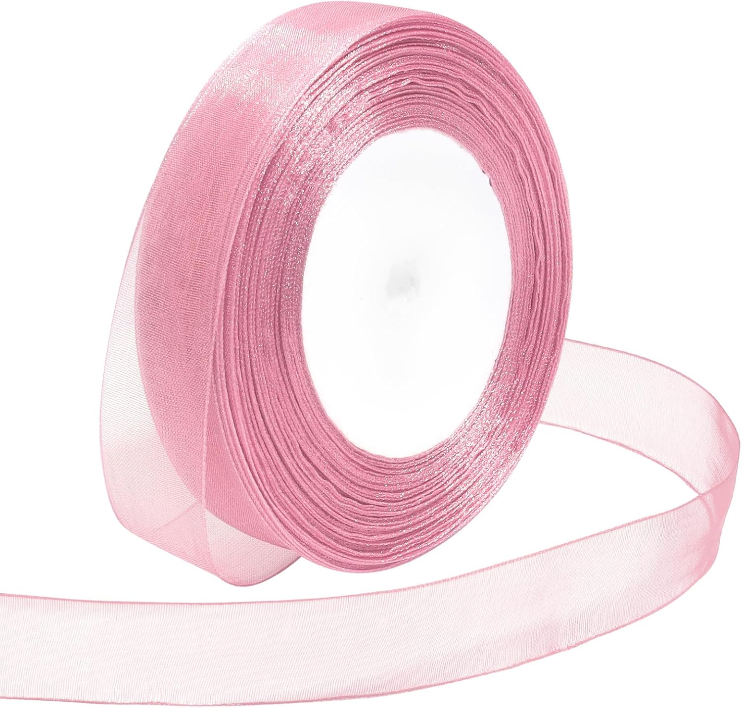 Ribbon for Gift Wrapping 3/4 inch Rose Gold Sheer Organza Ribbon for Flower Bouquet Tulle Thin Chiffon Ribbons for Wedding Invitations Christmas Halloween Presents Decorations Crafts 50 Yards - Crafty Corner