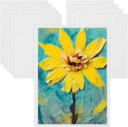 MECCANIXITY Canvas Boards for Painting, 7x9 Cotton Blank Primed Art Canvas Panels Acid-Free for Painting Supplies Oil Acrylic Tempera Watercolor Pouring Paint Artists(White, Pack of 10)