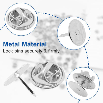 130 Set Pin Backs, Blank Pins Scatter Butterfly Clutch Pin Holder Enamel Pin Locking Backs Tie Tacks Jewelry Pin Backings Clasp for Brooch Lapel Hat Uniform Badges Tie Tack (10mm, Silver)