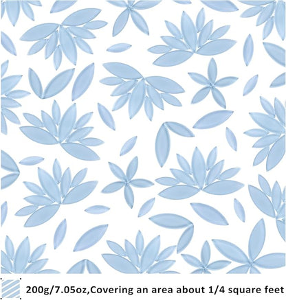 Youway Style Blue Leaf Mosaic Tiles for Crafts Bulk,200g Petal Mosaic Glass Pieces,Flower Glass Tiles for Christmas Mosaic Decorations,Garden Mosaic Supplies Kit