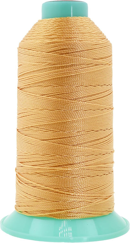 Mandala Crafts Bonded Nylon Thread Blonde Heavy Duty Sewing Threads - 415 YDs Size 346 210D T350 Tex 350 Thread for Leather Jeans Weaving Outdoor Marine Upholstery Threads