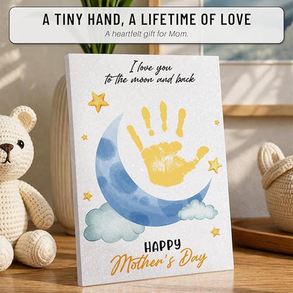 MIKAYENUS Mother's Day Handprint Craft - Baby Handprint Set for Kids - Handmade Gift for Mom & Grandma - DIY Arts and Crafts Activities - First Mothers Day Gift Idea - Kids Craft Set