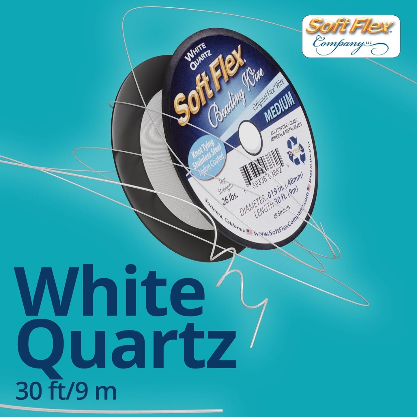 Soft Flex 49 Strand Beading Wire - Medium 0.19 Diameter - 30 Feet Nylon Design Wire - Crafty Corner