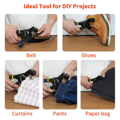 Grommet Tool Kit, 3/8 Inch Handheld Eyelet Kit Hole Punch Grommet Eyelet Press Pliers with 300 Silver Anti-Rust Grommets for Tarp Leather Fabric Tent and So On
