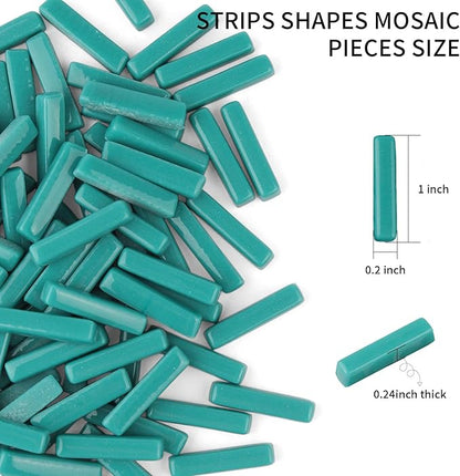 Youway Style Strips Mosaic Tiles for Crafts Bulk,150g Teeal Mosaic Glass Pieces for Crafts DIY Mosaic Art Decor,Mosaic Kit Supplies