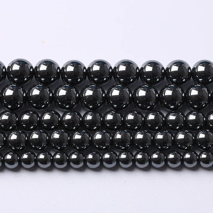 103pcs 4mm AAA Black Hematite Beads Natural Stone Gemstone Round Loose Beads for Jewelry Making DIY Bracelets