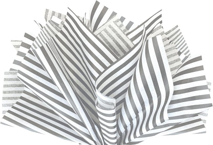 Flexicore Packaging Gray Pin Stripe Print Gift Wrap Tissue Paper Size: 15 Inch X 20 Inch | Count: 50 Sheets | Color: Gray Pin Stripe