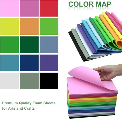 60 Pack EVA Foam Sheets, 12 x 8 Inch, 1mm Thick, Assorted 15 Colors Crafting Sponge Foam Paper for School Scrapbooking and DIY Craft Projects - Crafty Corner