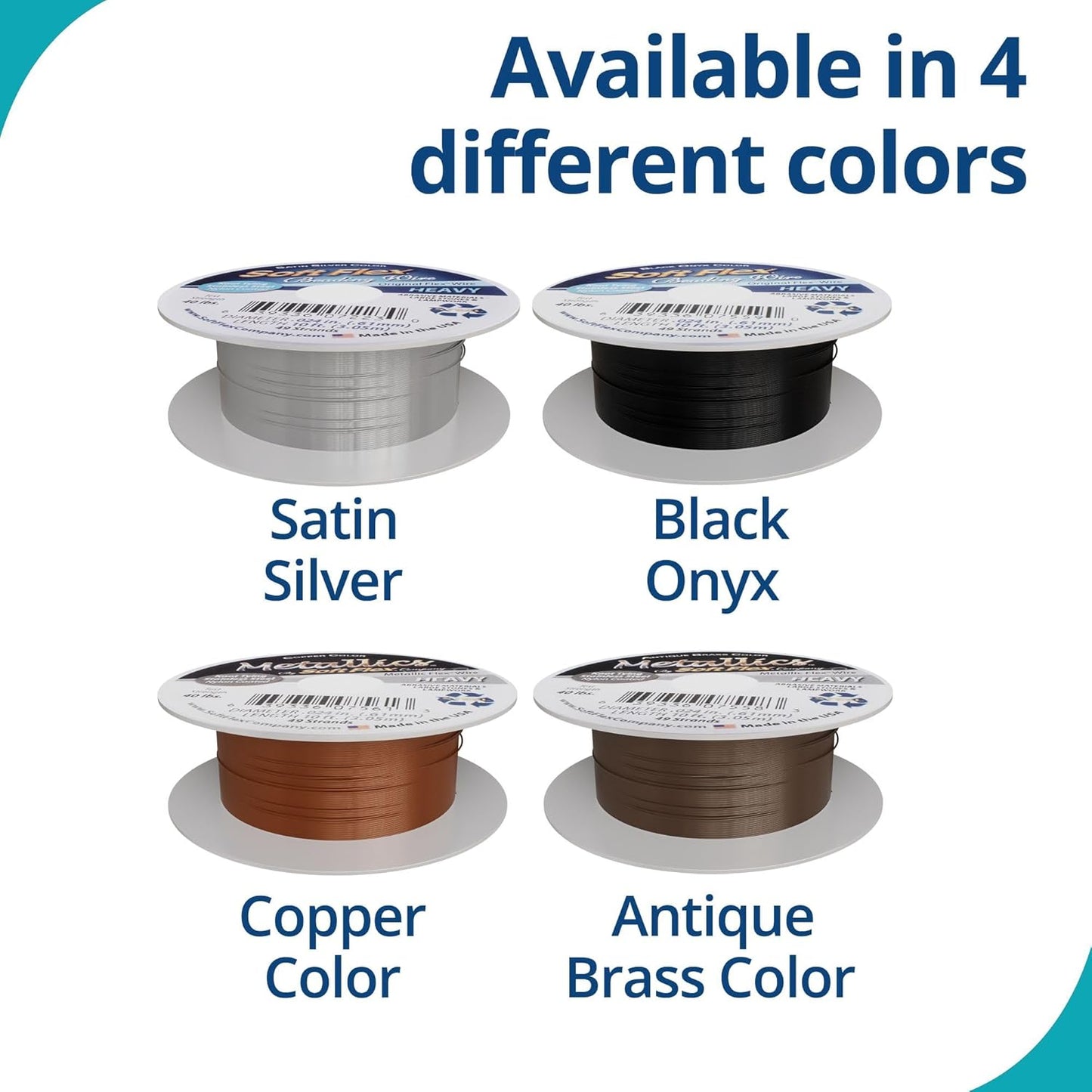 Soft Flex 49 Strand Beading Wire - Heavy 0.24 Diameter - 10 Feet Nylon Design Wire - Crafty Corner