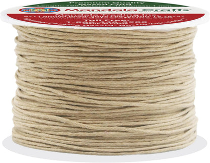 Mandala Crafts 1mm 109 Yards Natural Cotton Waxed Cord for Jewelry Making Bracelet Cord Waxed String - Beading String Thread Jewelry Cords for Necklaces String