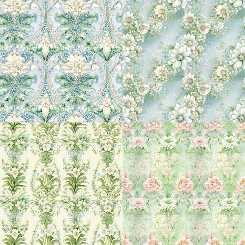 Vintage Green Floral Scrapbook Paper Pad Color Patterned Paper 6×6,24 Sheets Single-Sided Flower Scrapbooking CardStock Papers Pad for Holiday Cardmaking DIY Origami Journaling. - Crafty Corner
