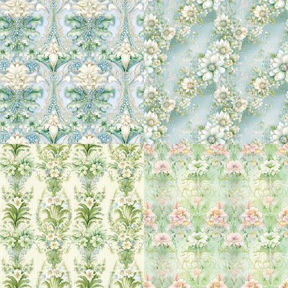 Vintage Green Floral Scrapbook Paper Pad Color Patterned Paper 6×6,24 Sheets Single-Sided Flower Scrapbooking CardStock Papers Pad for Holiday Cardmaking DIY Origami Journaling. - Crafty Corner