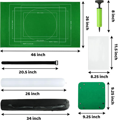Portable Puzzle Mat Roll Up - with 9 Glue Sheets, Sorting Trays, Hand Pump, Inflatable Tube, and Storage Bag - Perfect for Kids and Adults (Green, 1500pcs)