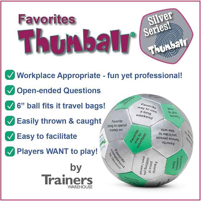 Trainers Warehouse 6" Thumball Collection, 32 Prompts for Conversation, Team Building, Relationship and Training